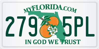 FL license plate 2795PL