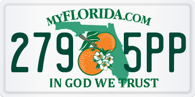 FL license plate 2795PP