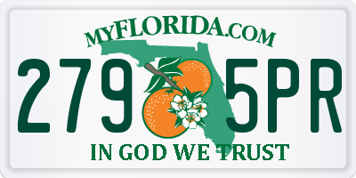 FL license plate 2795PR