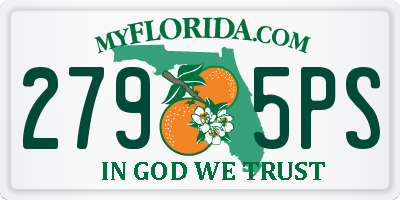 FL license plate 2795PS