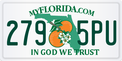 FL license plate 2795PU