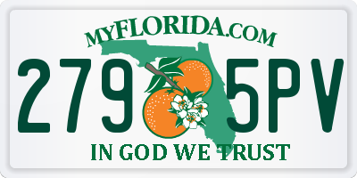 FL license plate 2795PV
