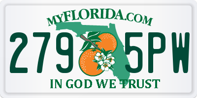 FL license plate 2795PW