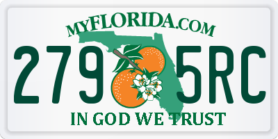 FL license plate 2795RC