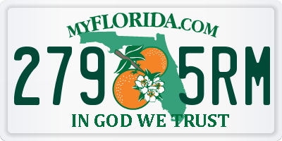 FL license plate 2795RM