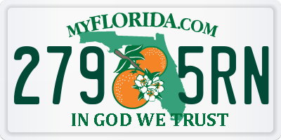FL license plate 2795RN