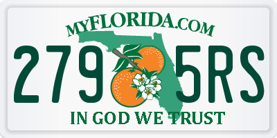 FL license plate 2795RS