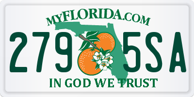 FL license plate 2795SA