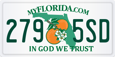 FL license plate 2795SD