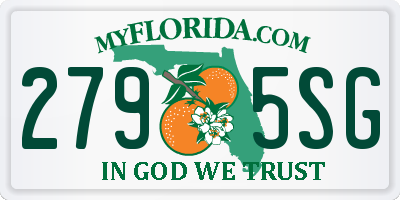 FL license plate 2795SG