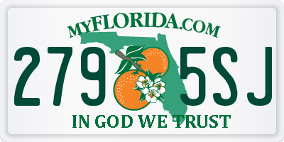 FL license plate 2795SJ