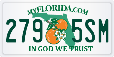FL license plate 2795SM