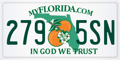 FL license plate 2795SN