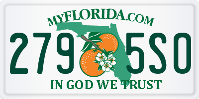 FL license plate 2795SO