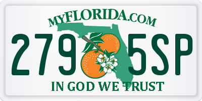 FL license plate 2795SP