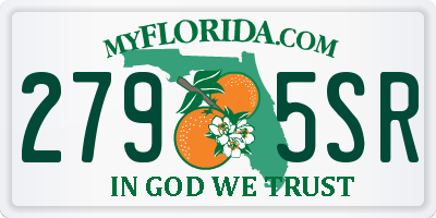 FL license plate 2795SR