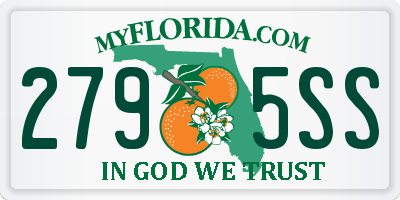 FL license plate 2795SS