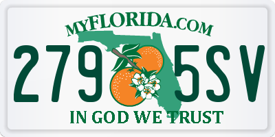 FL license plate 2795SV
