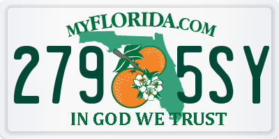 FL license plate 2795SY