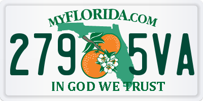 FL license plate 2795VA