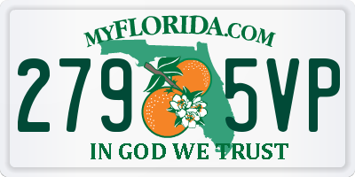 FL license plate 2795VP