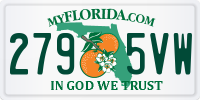 FL license plate 2795VW