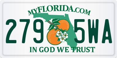 FL license plate 2795WA