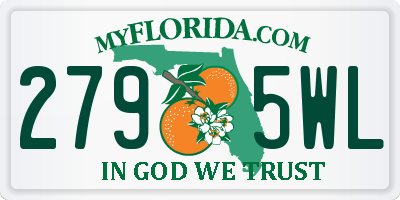 FL license plate 2795WL