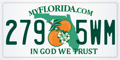 FL license plate 2795WM