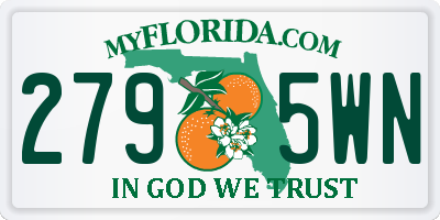 FL license plate 2795WN