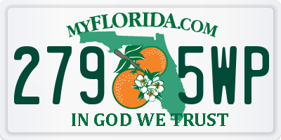 FL license plate 2795WP