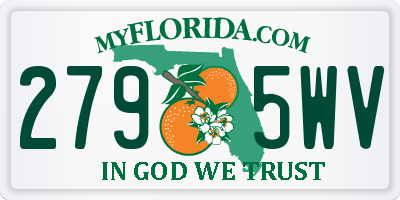 FL license plate 2795WV
