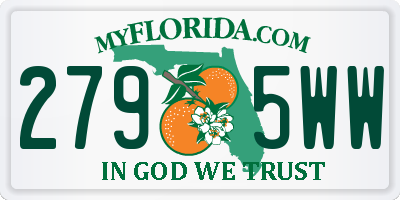 FL license plate 2795WW