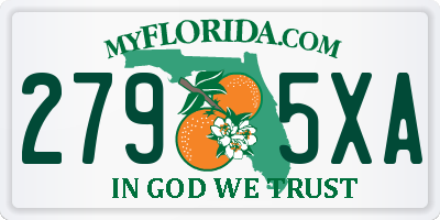 FL license plate 2795XA