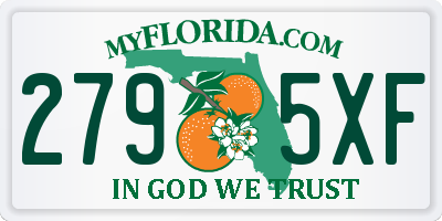 FL license plate 2795XF