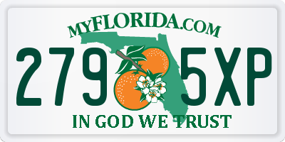 FL license plate 2795XP