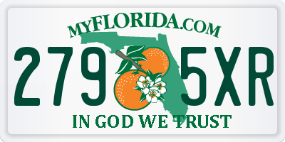 FL license plate 2795XR