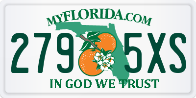 FL license plate 2795XS