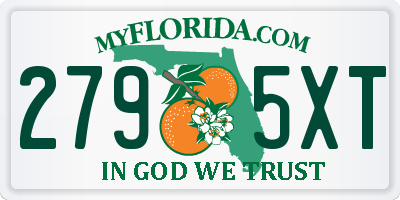 FL license plate 2795XT