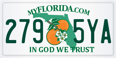 FL license plate 2795YA