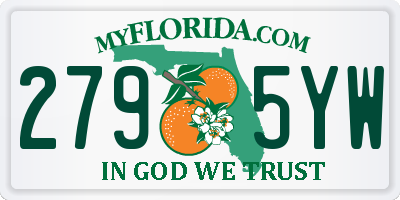 FL license plate 2795YW