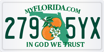 FL license plate 2795YX