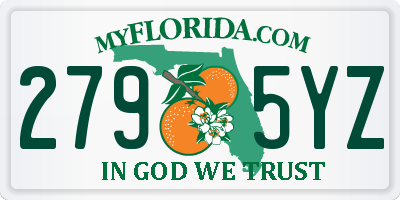 FL license plate 2795YZ