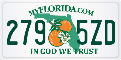 FL license plate 2795ZD
