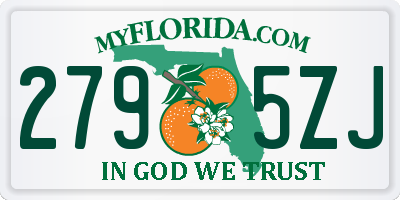 FL license plate 2795ZJ