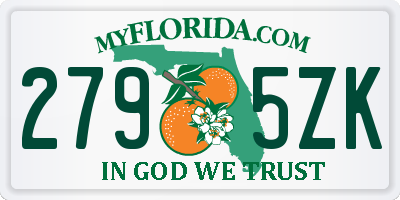 FL license plate 2795ZK
