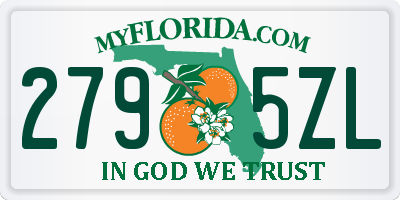 FL license plate 2795ZL