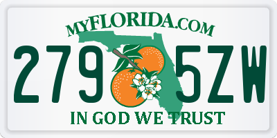 FL license plate 2795ZW