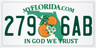 FL license plate 2796AB