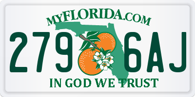 FL license plate 2796AJ